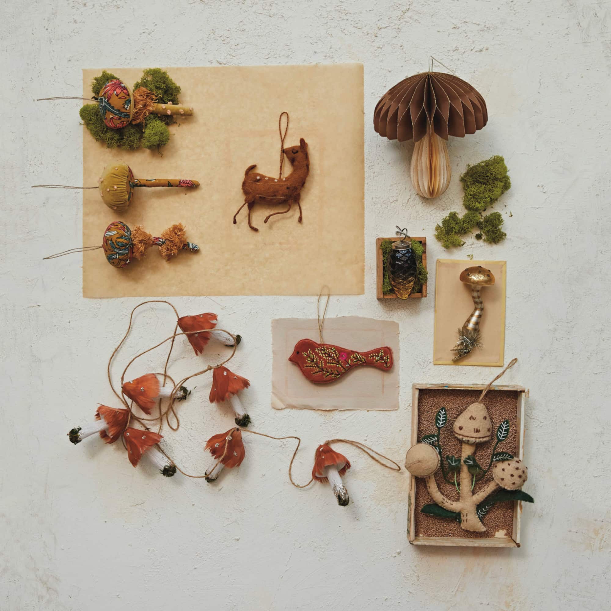 Hello Honey® 5.5" Orange Embroidered Bird Cotton Velvet Bird Ornament